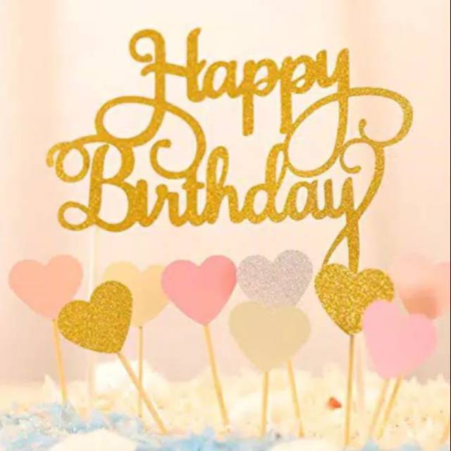 

Glitter happy bday gold