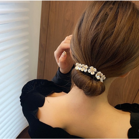 Ikat Jepitan Rambut Sanggul Hair Bun Tie Kawat Motif Mutiara Aksesoris Rambut Wanita Korea import AK133