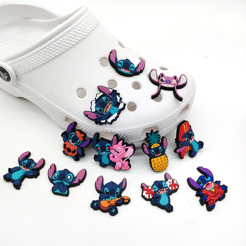 Charms Charms Bentuk Kartun Stitch Crocs jibbitz Untuk Dekorasi Sandal Anak Laki-Laki Dan Perempuan