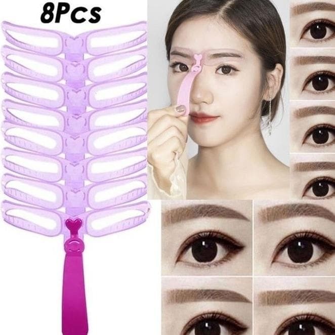 Cetakan Alis 8in1 Eyebrow Template 1 Set isi 8 Delapan Model Alis Mata Cetakan Alis