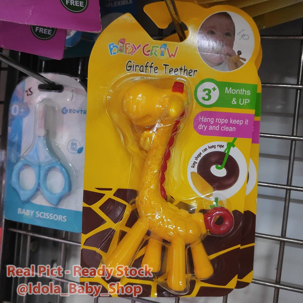 Teether Giraffe Baby Grow Gigitan Jerapah Mainan Gigi Bayi Baru Lahir 3m+ BPA Free