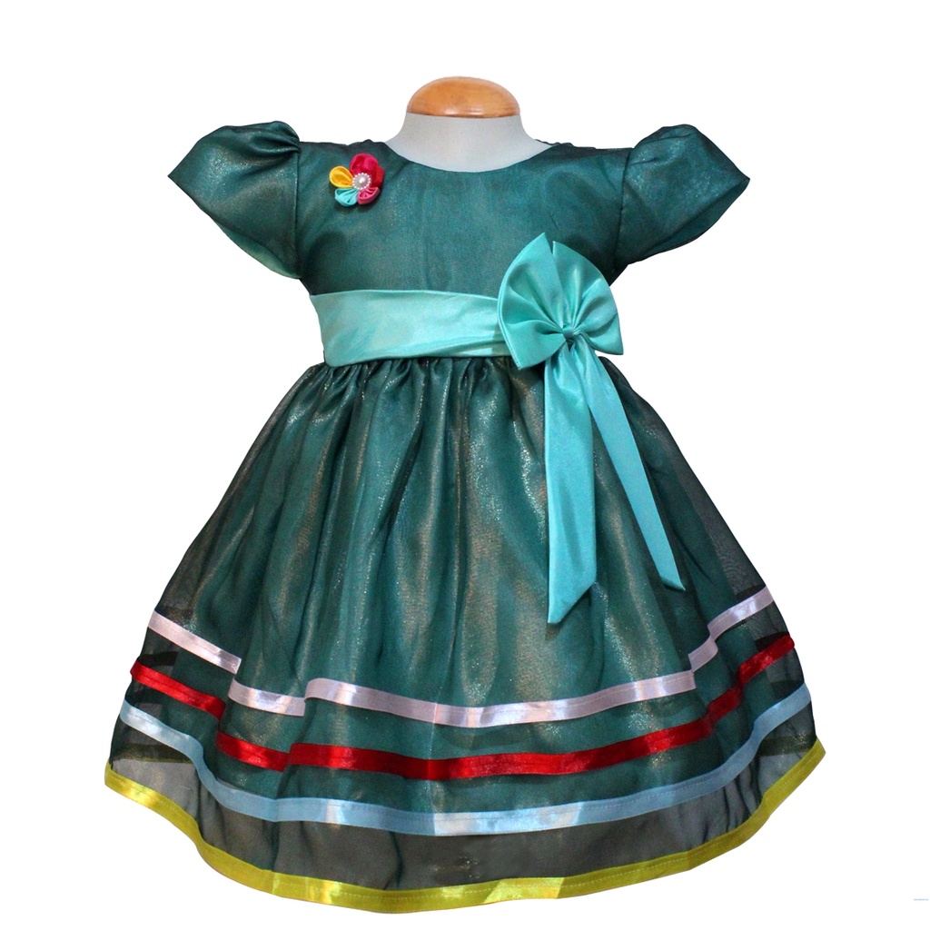 Dress Kids Megi/Terusan Dress Anak Brukat/ Fashion Anak Perempuan Lucu/Dress Pita Murah Usia 3-5 Thn