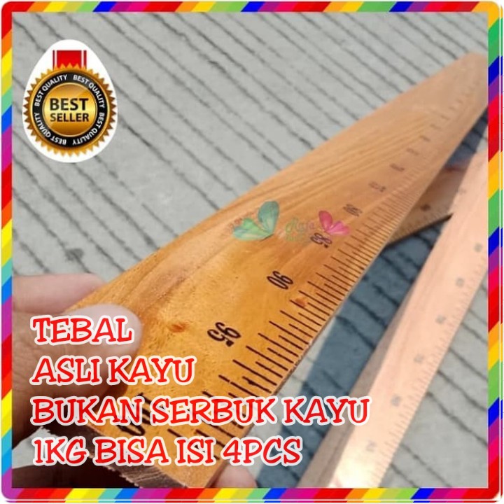 Penggaris Kayu 1 meter Kualitas Bagus Panjang 100 Cm /1 Meter Penggaris Mistar Kayu 1 Meter Suplier Alat