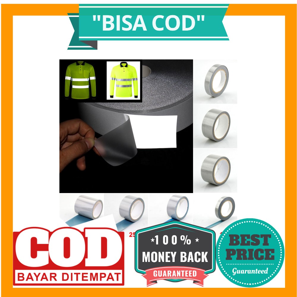 BISA COD NCIBUIN Reflective Sticker Jaket Pakaian Heat Press 20mm 2 Meter - TXWT - Silver