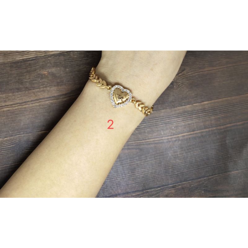 Fifi Fashion gelang plat kombinasi daun fashion model perhiasan lapis emas 08#