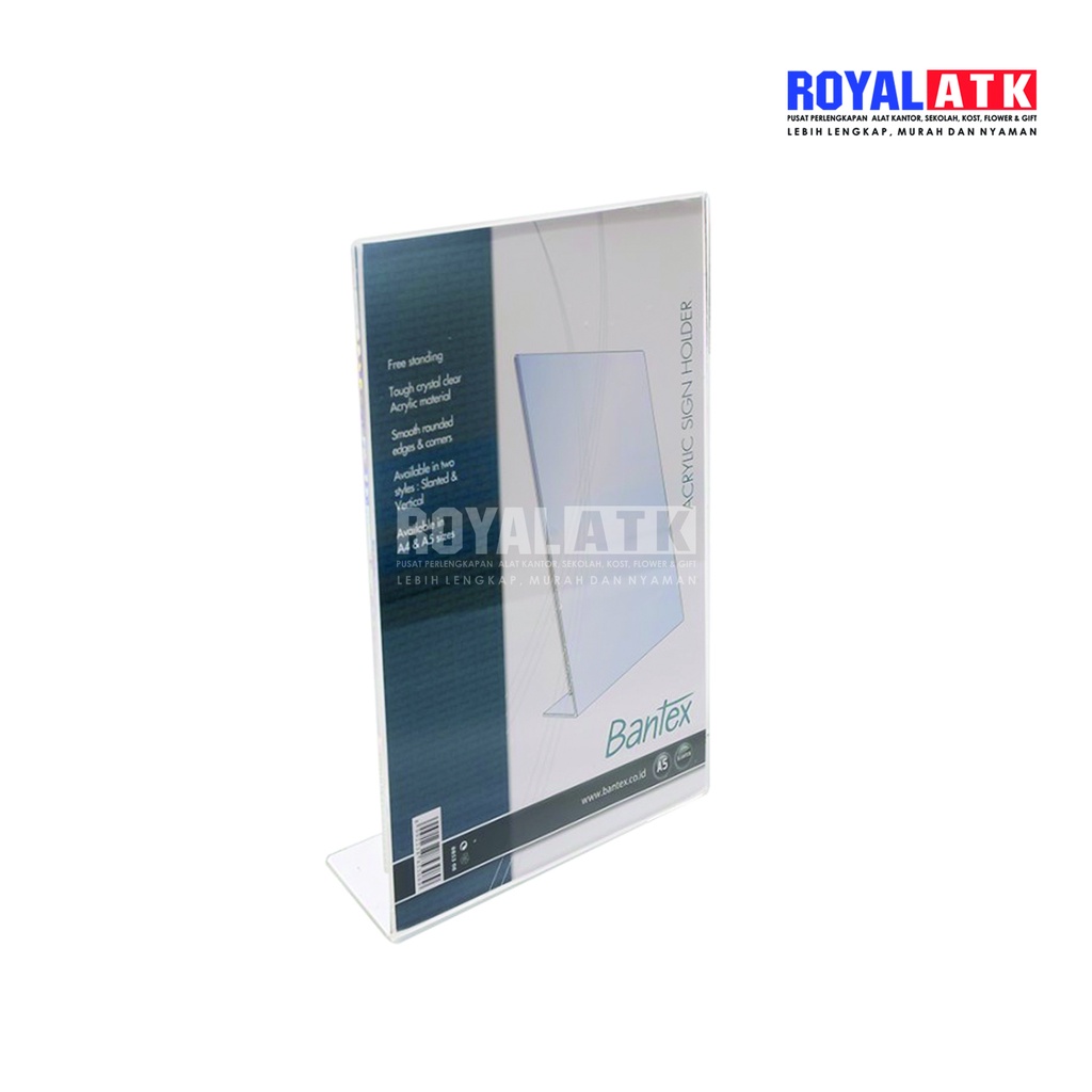 

Display Menu Akrilik A5 Tempat Brosur Stand Acrylic Akrilik Sign Holder A5 47501 /8853-08 BANTEX Akrilik Tent Card A5 Display Akrilik