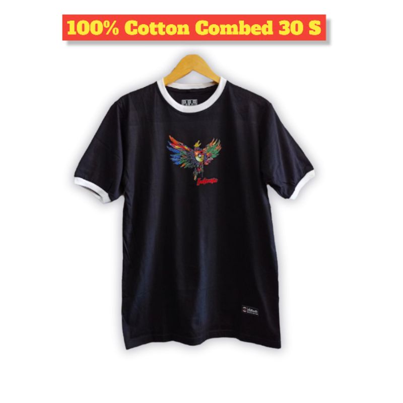 T-shirt Larva Apparel Garuda Indonesia Series - Black White Authentic Product