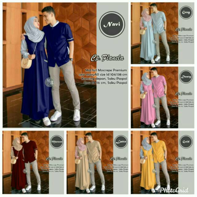 Toko Grosir Batik Rafiqa ~ Couple Flanela Gamis Modern Harga Murah 9jxX3YT0ED8qE