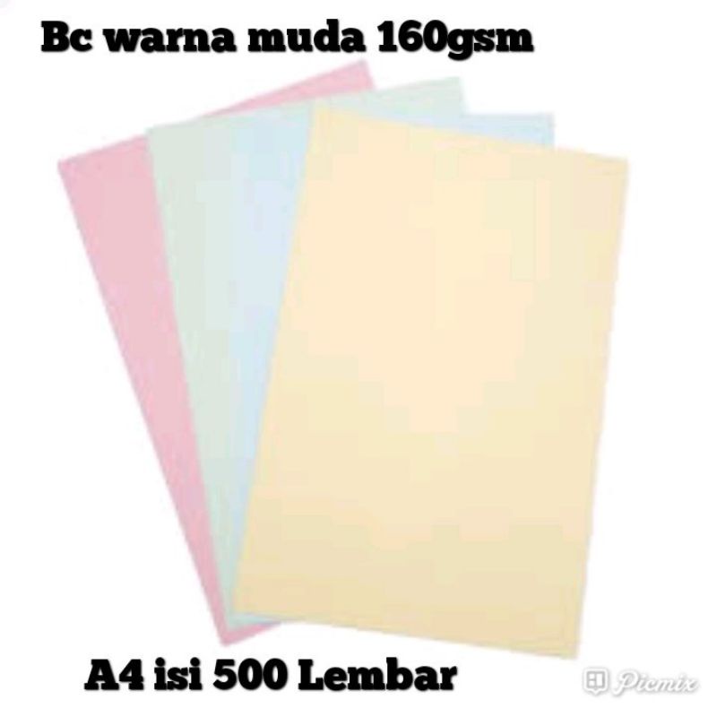 

Kertas Bc Warna Muda 160gsm A4 isi 500 Lembar