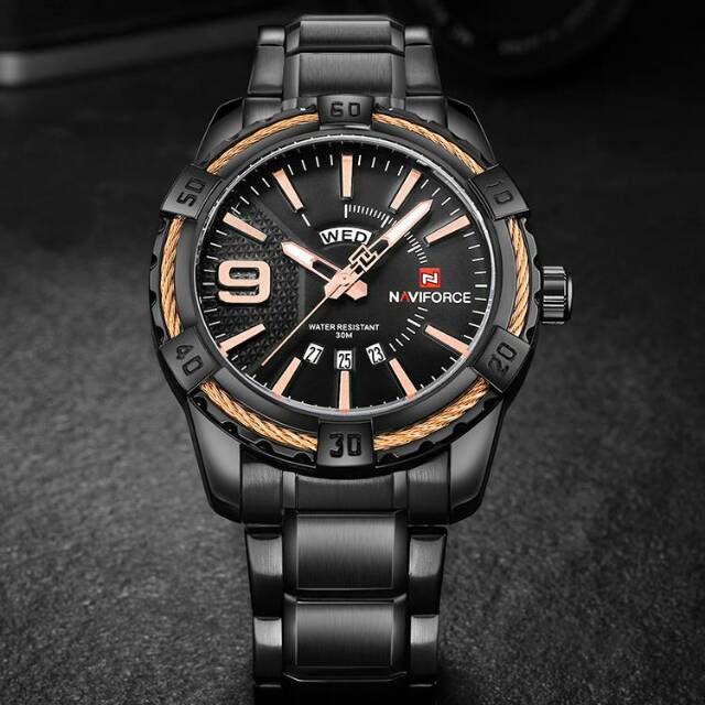 Jam Tangan Naviforce Rantai Pria 9117 Original