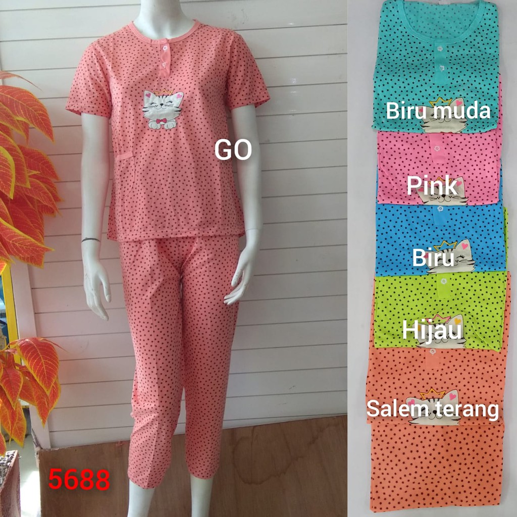 gof A BOBO BABYDOLL CP Standart Dewasa Setelan Baju Tidur Busui Celana Panjang Lengan Pendek Piyama