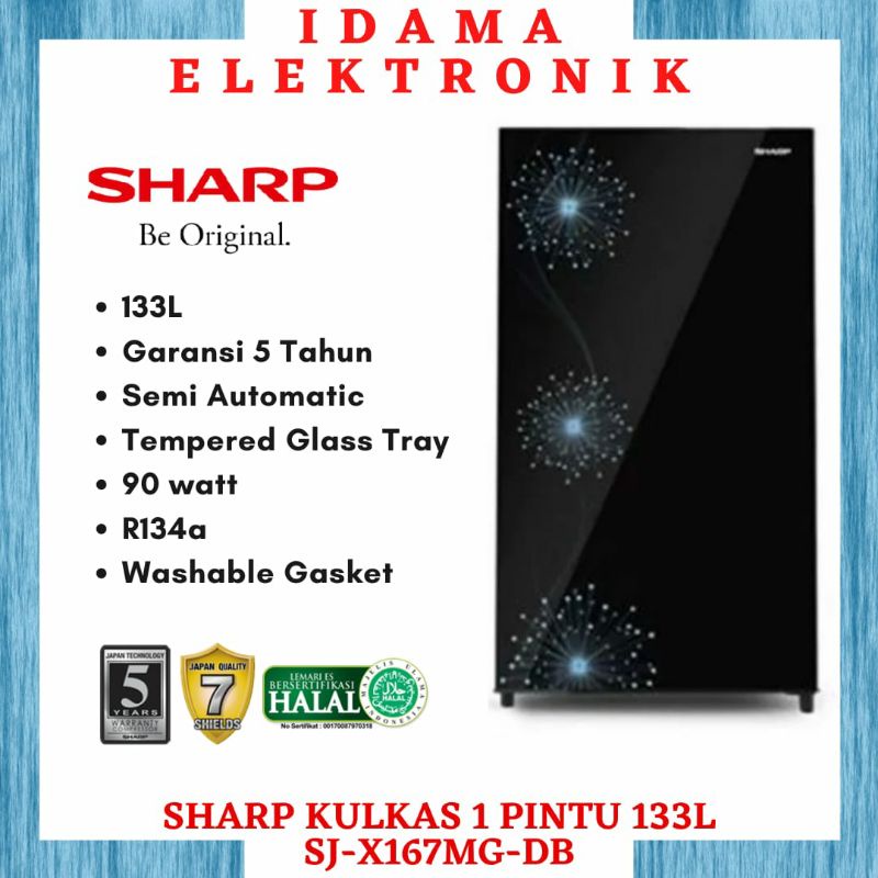 SHARP Kulkas 1 Pintu SJ-X167MG-DB