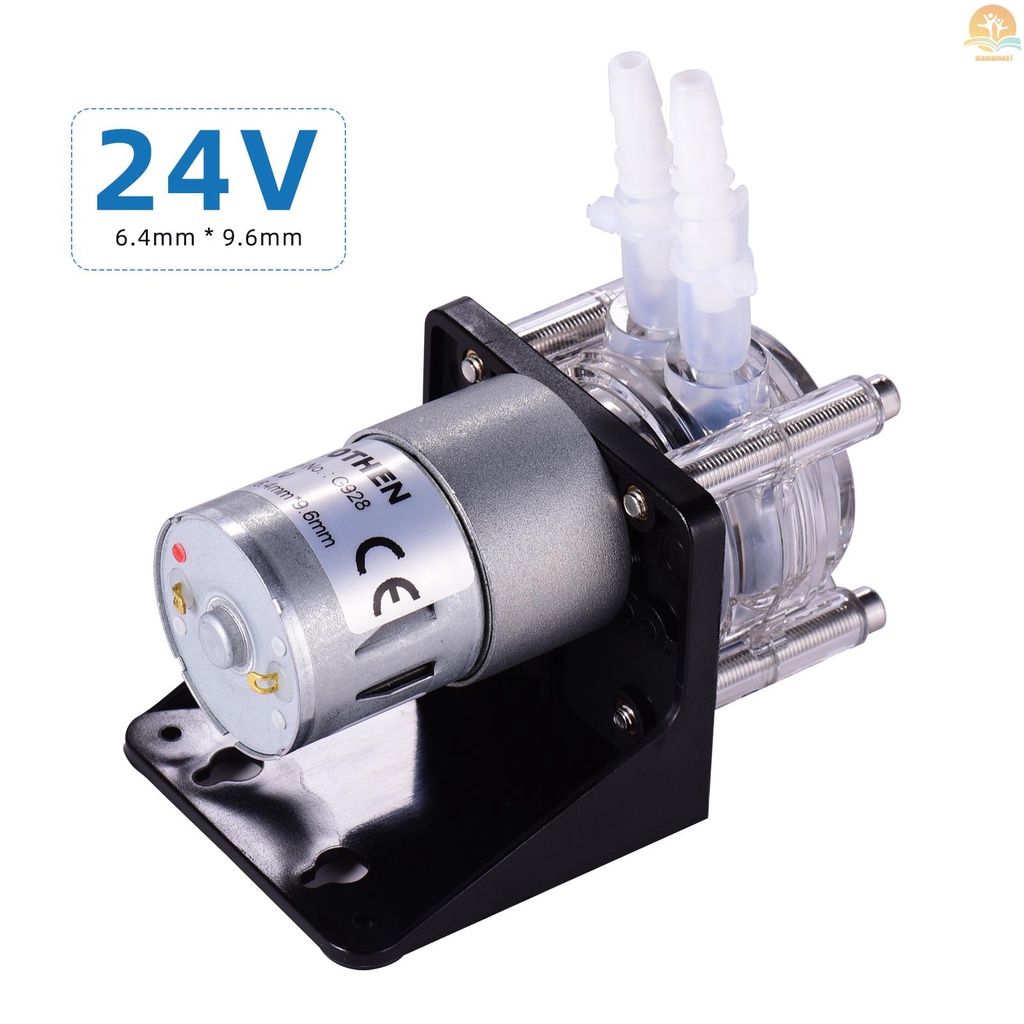 GROTHEN DC 24V Peristaltic Pump with Silicone Tubing High Flow Water Liquid Pump Dosing Vacuum Pump Self-Priming Anti-Corrosion Adjustable Flow for DIY Aquarium Lab Chemical Analysis Dosing Additives L Style