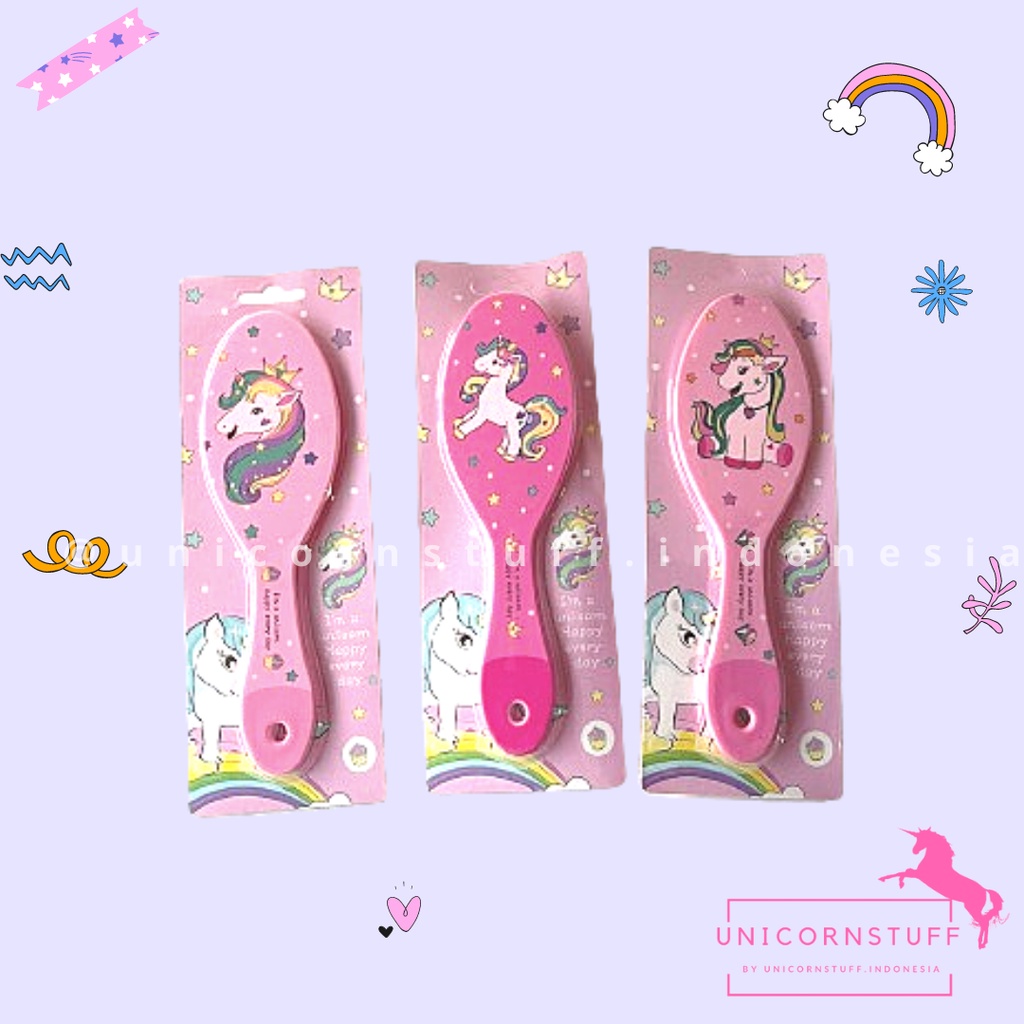 Sisir Rambut Unicorn Anak Cewek Karakter Kado Murah Premium Comb Cewek Halus Hair Ulang Tahun Birthday