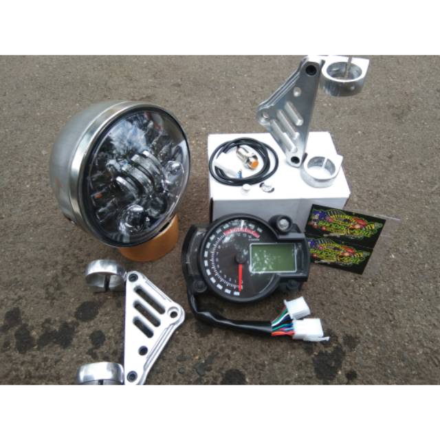PAKET SET LAMPU LED DAYMAKER 5,7 INCH 16 LED ORIGINAL SPEEDEMETER KOSO RX2N PANGKON LAMPU CNC AS 31 