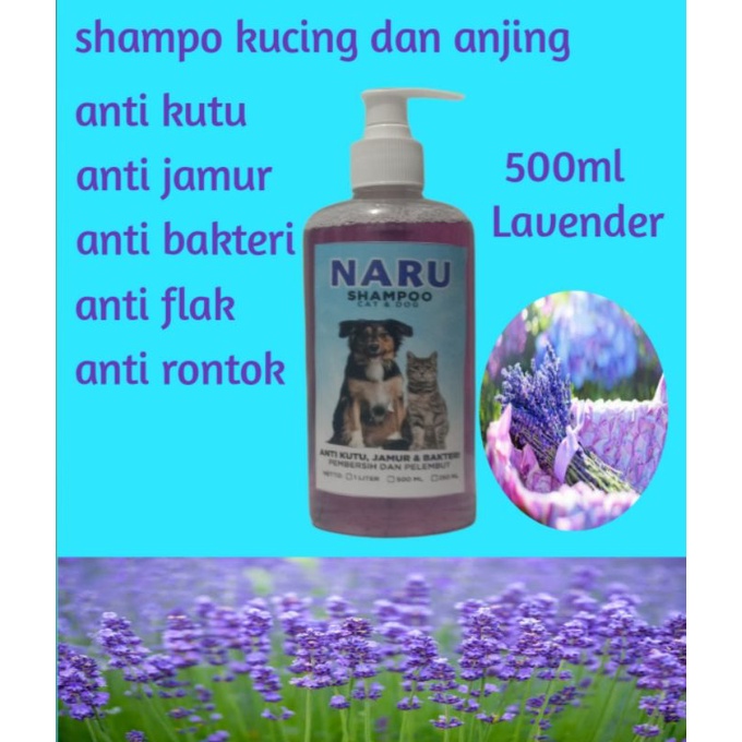 SHAMPO KUCING DAN ANJING ANTI KUTU/JAMUR/ BAKTERI/FLAK &amp; ANTI RONTOK 1 LITER-500ml..