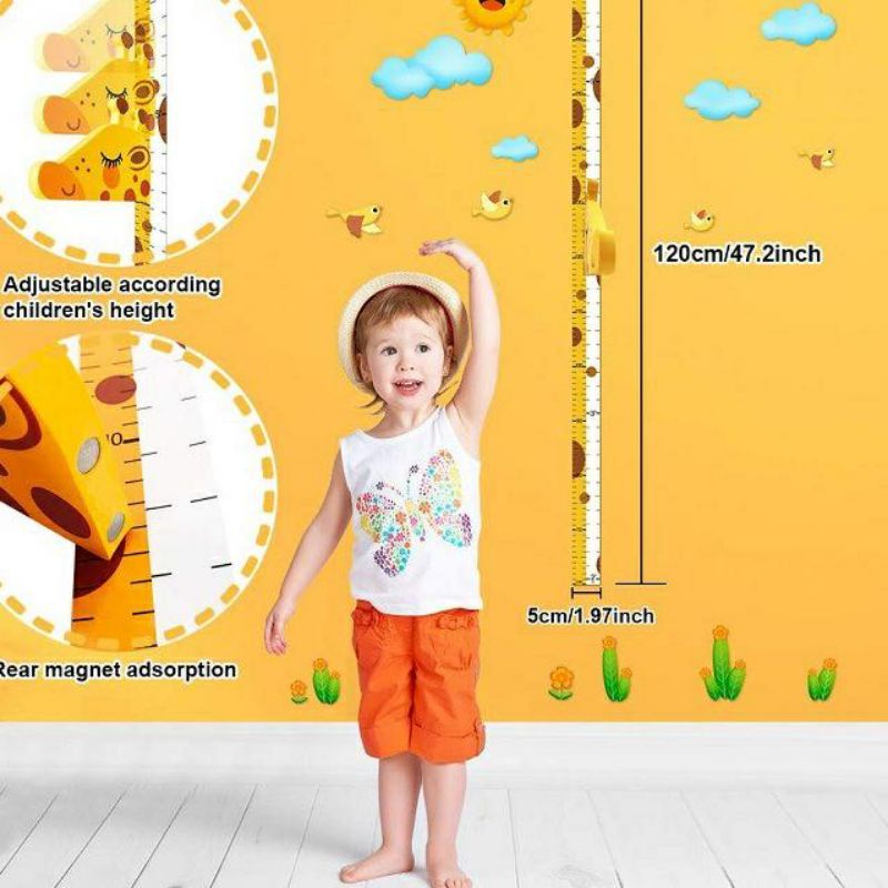 Pengukur Tinggi Badan Anak Magnet Wall Sticker Kiss Heit Measurement