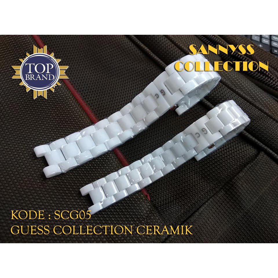 STRAP TALI JAM GC GUESS COLLECTION CERAMIK PUTIH SUSU PRIA WANITA