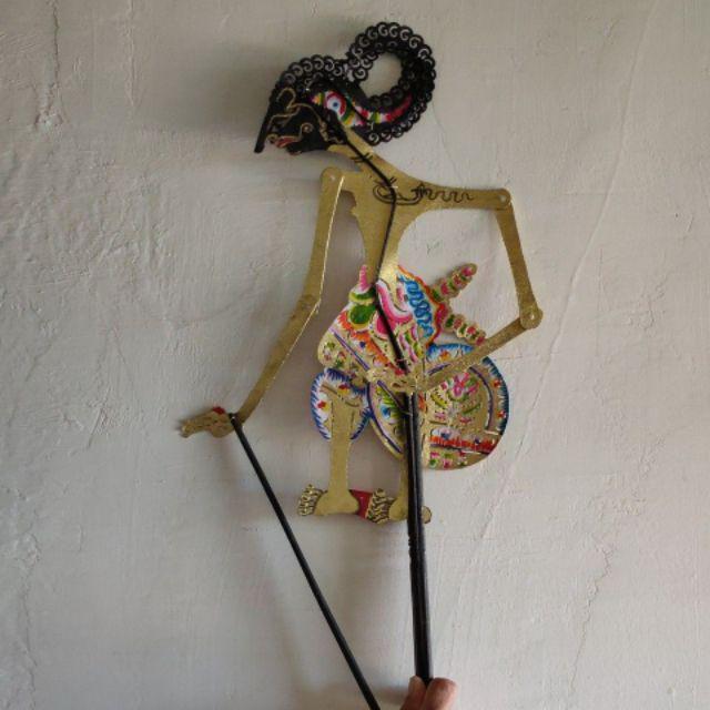 (bisa Cod) Kerajinan Wayang Kulit Raden Arjuna Ukuran Besar 40x20 Cm Cocok Untuk Dalang Dewasa