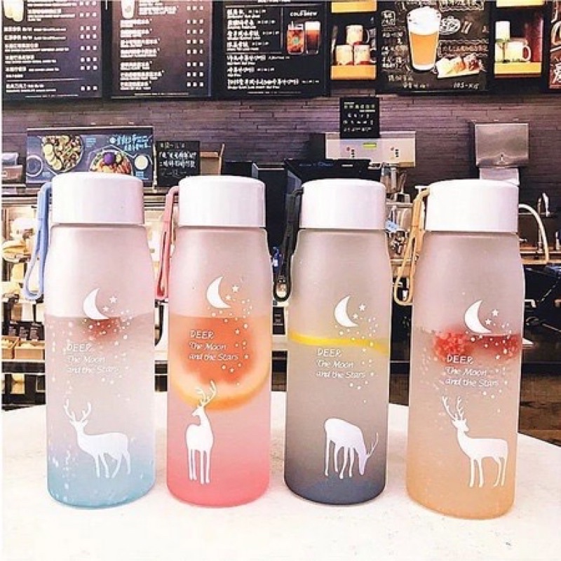 Botol Minum Deer Moon and Star 560ml Anti Tumpah Warna Doff Botol Sebaguna [SS]