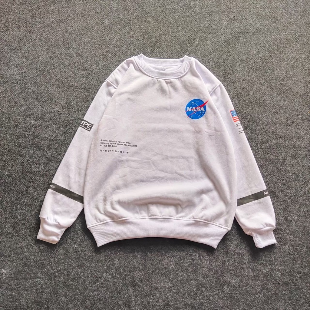 Sweater Unisex NASA X BAPE Special Edition / Crewneck Switer Fleece DTF Premium