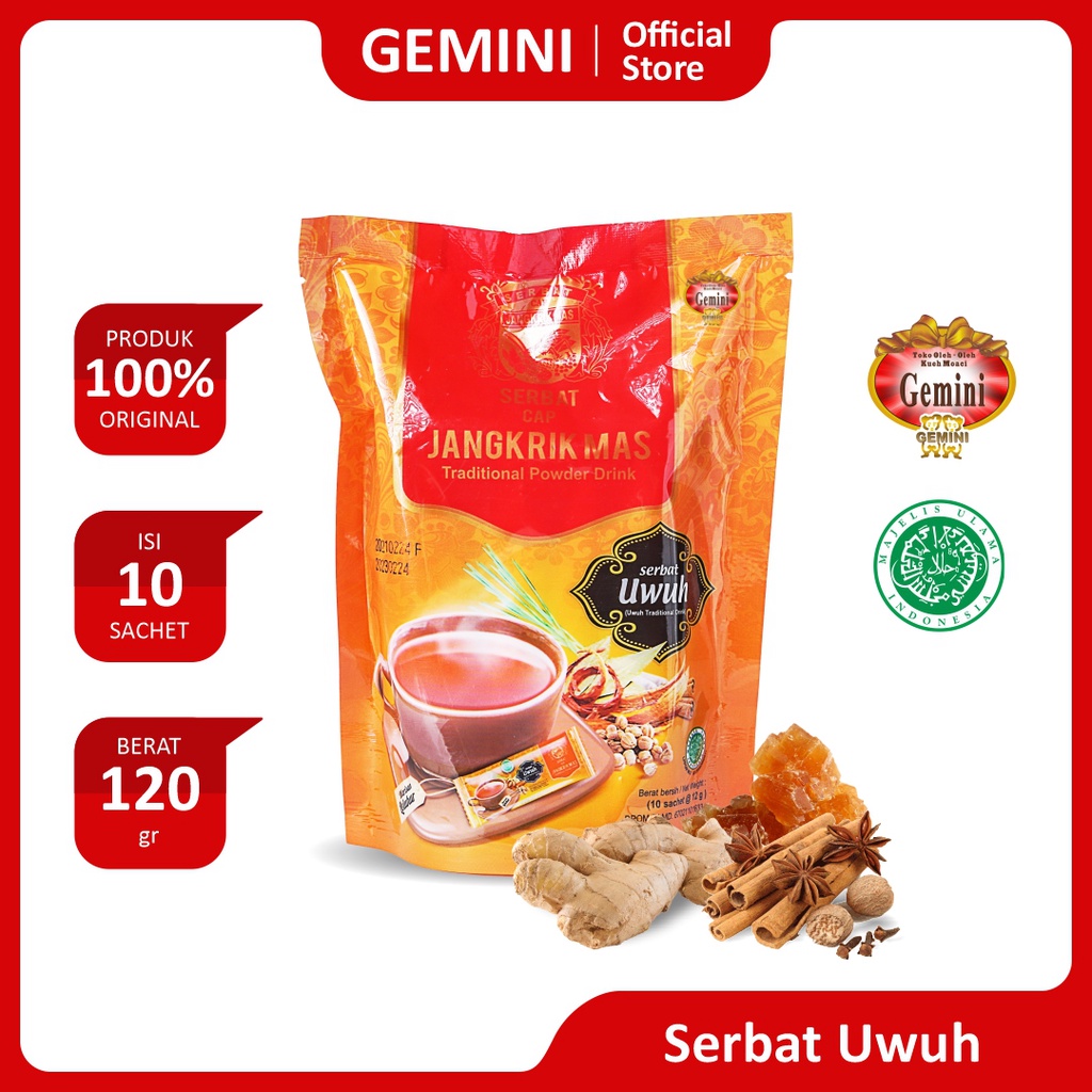 

Gemini - Serbat Uwuh - Cap Jangkrik Mas - Kemasan 120gr