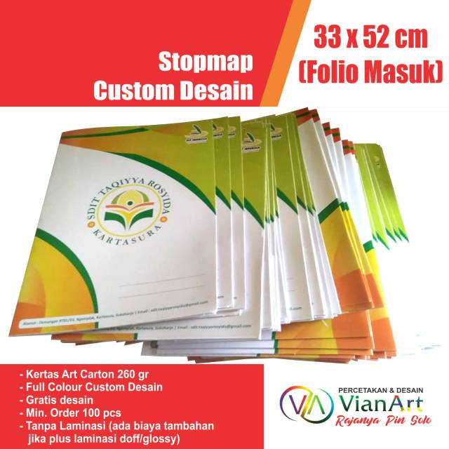 Jual Cetak Map Folder F4 Map Sekolah Kantor Map Kupingan Custom