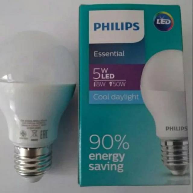 Lampu Listrik Plafon LED PHILIPS Essential 5W 5 Watt Putih Cool Daylight