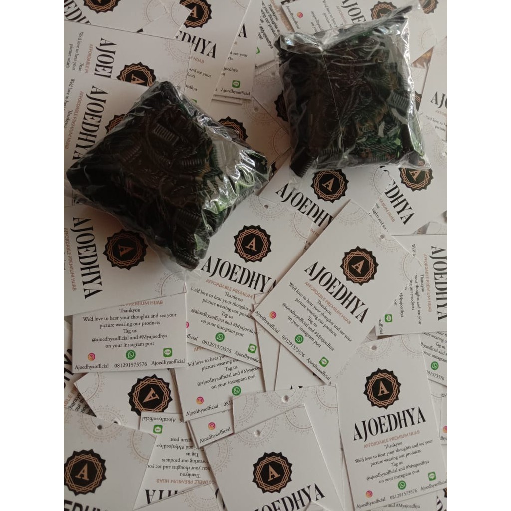 

Hangtag label custom ukuran 7x7 bolak balik bahan art carton 260gsm