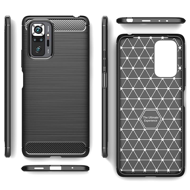 Case Slim Fit Carbon Xiaomi Redmi Note 10 Pro 6.67 inchi Softshell Fiber Multi Carbon Anti Melar Elastis