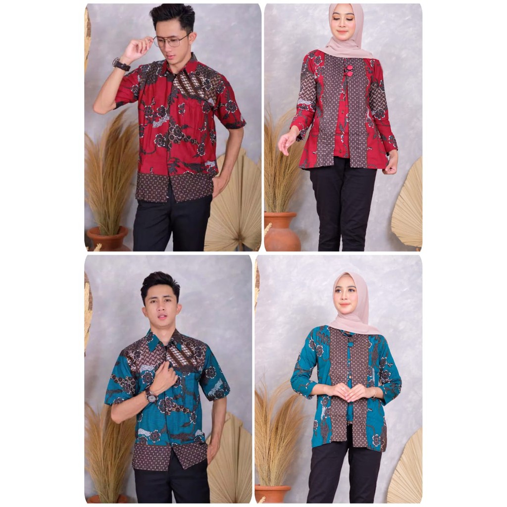 BATIK COUPLE ATASAN MODEL BARU FULL KANCING DEPAN