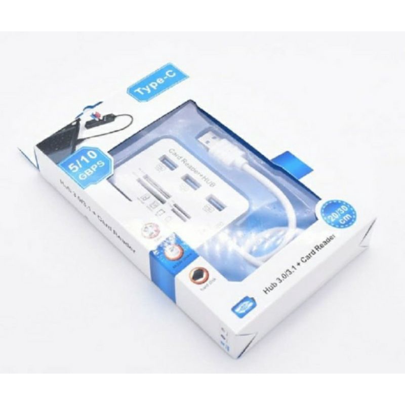 USB HUB 3.0 3 PORT DAN CARD READER 4  SLOT COMBO ALUMUNIUM HIGH QUALITY