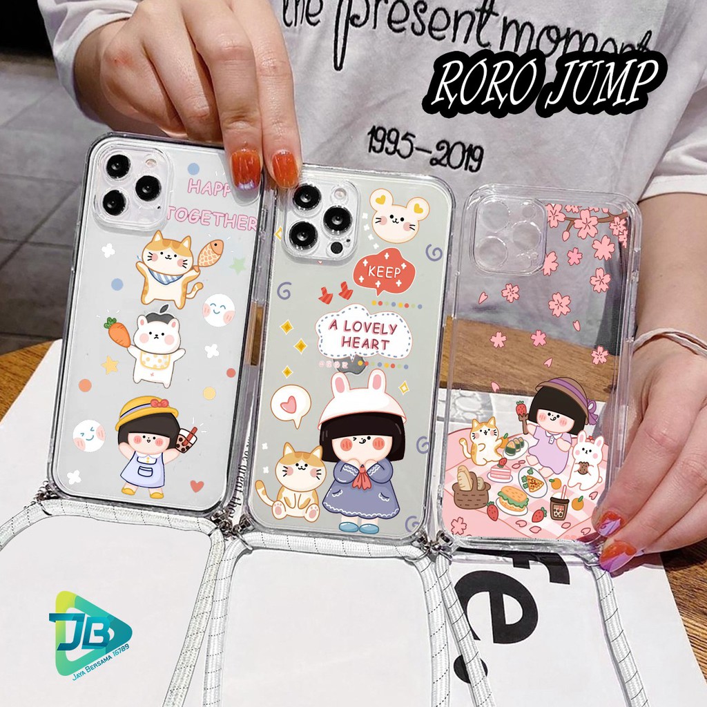 Softcase Slingcase Lanyard Bening RORO JUMP Oppo A8 A31 A9 A5 A53 2020 F11 A9 A9x Pro JB4562