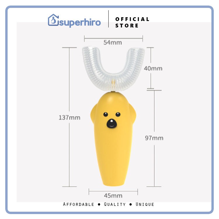 Kids Sonic Electric Toothbrush Anak Balita Elektrik U-Shaped Karakter