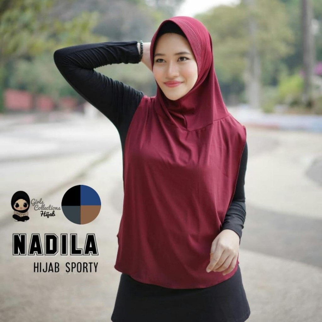 ghC KERUDUNG KHIMAR OLAHRAGA / HIJAB SYARI OLAHRAGA NABILA KEKINIAN