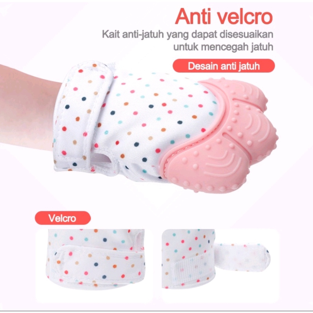 TEETHER BABY / SARUNG TANGAN TEETHER BAYI / MITTEN BABY GLOVE TEETHER / TEETHER SILICON MURAH (IP)