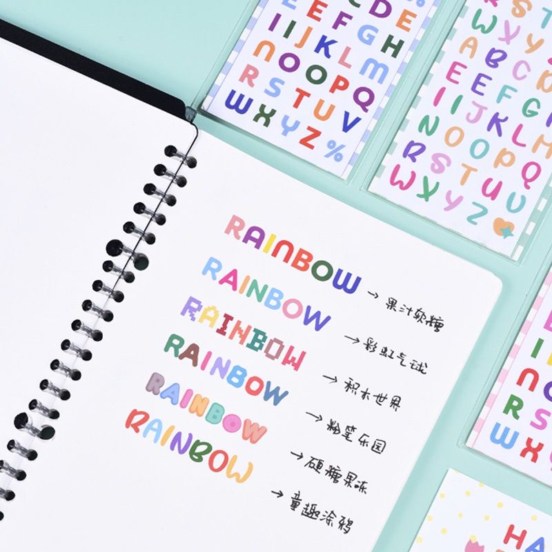 

Floralwhite 2 lembar stiker Agugu Pastel Alphabet Colorful sticker angka huruf dekorasi jurnal bujo bullet journal aesthetic