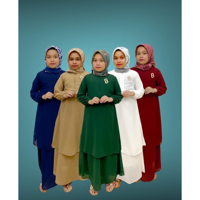 gamis Malaysia belah samping ceruty babaydoll anak