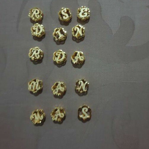Liontin gelang kalung huruf inisial alfabet abjad D Y W emas asli 375