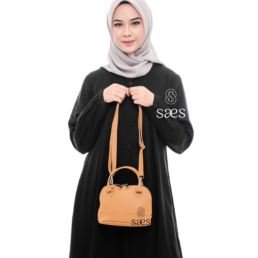 Sling bag Pansy alma mini saes Tas selempang mini Cokelat Muda Murah saes store 004