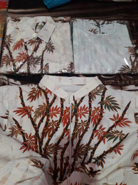Baju Batik Couple Gamis Batik Keluarga Sogan Modern Bi3 Motif Bambu Terbaru