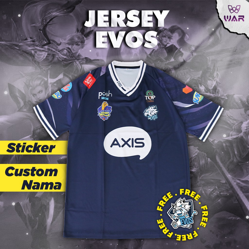 PO Jersey Esports Evos Legend 2021 Terbaru Kaos Gaming Mobile Legend Free Fire Dewasa dan Anak