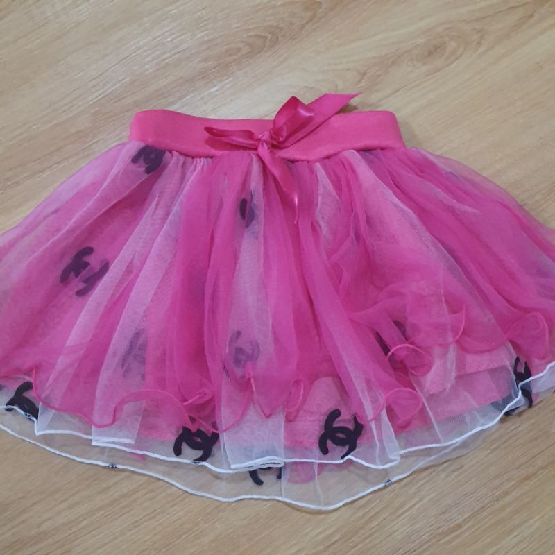 Rok tutu bayi perempuan motif channel lucu