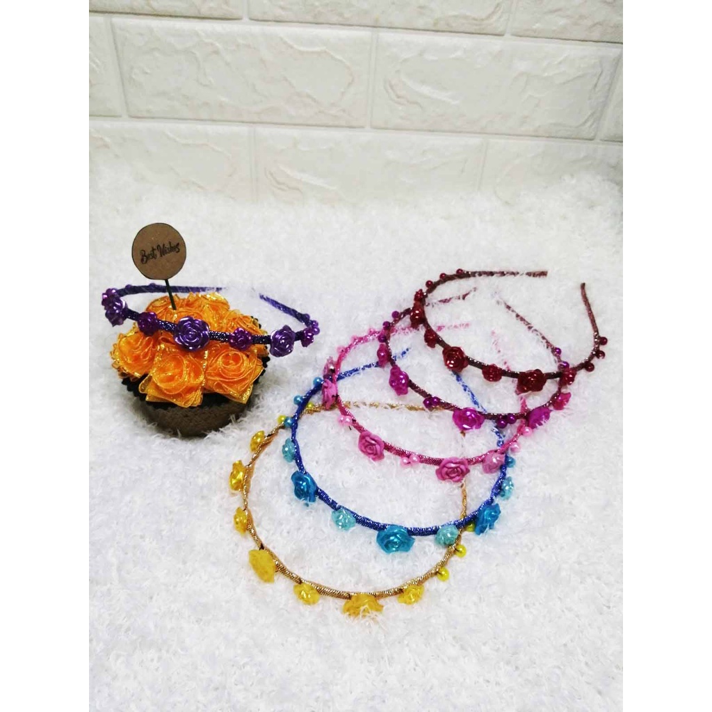 Bando Rossie Glitter - Bando Warna Warni Cantik Imut Cute Elegant