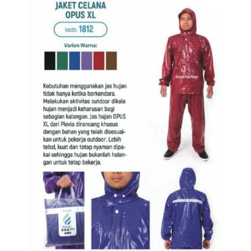 Jas Hujan Jaket Celana Plevia Opus XL