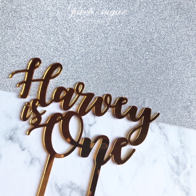 Custom Gold Mirror Acrylic Topper