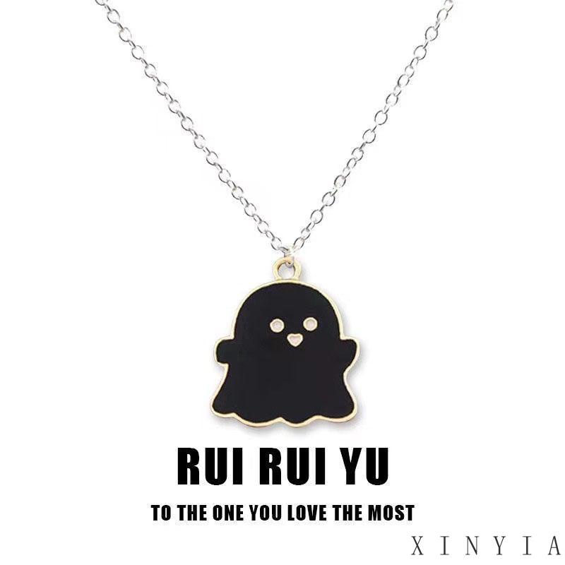 【COD】Kalung Desain Hantu Putih Gaya hip hop Untuk Wanita