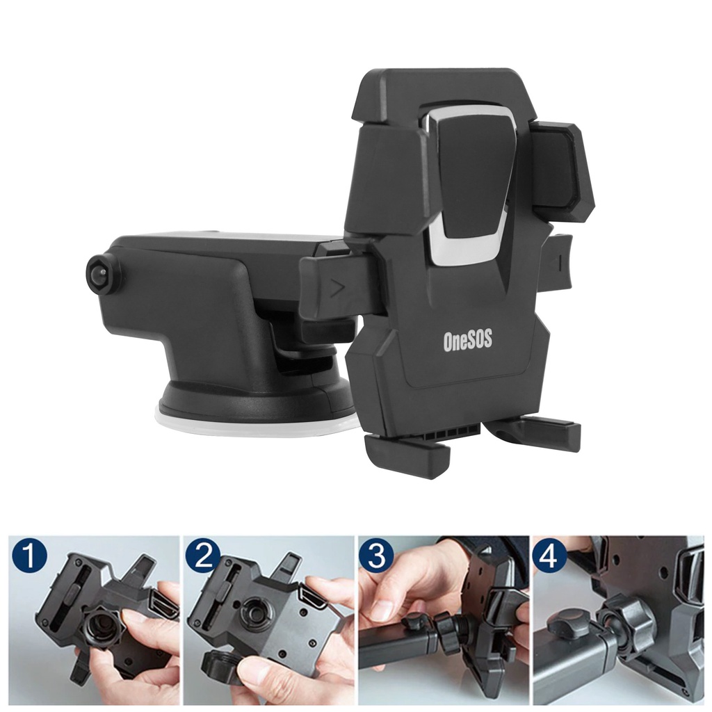 OneSOS Aksesories Mobil Holder HP Mobil Long Neck Car Mount 360 Degree Rotation Kaca Dashboard - CH 101