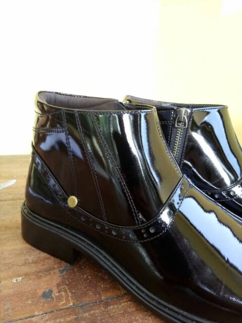 Mandiens - SJ282 / SJ182 Sepatu Boots Kulit Asli PDH POLRI TNI Original Medali Export Quality