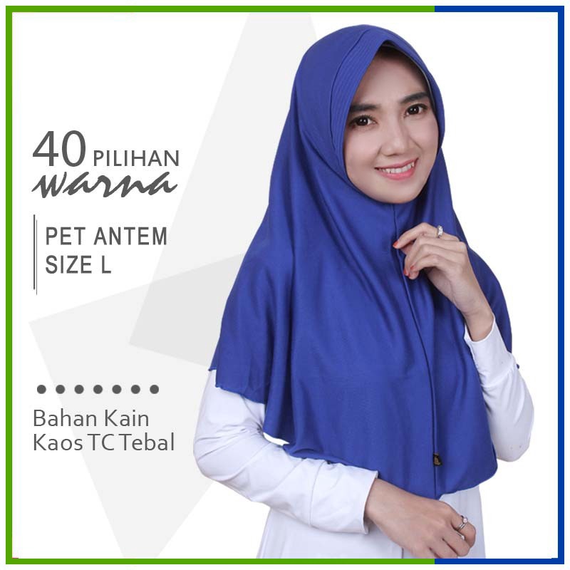[PART 2] 40 Warna Jilbab Kaos Instan Pet Antem Ukuran L / XL /Jumbo Hijab Bergo Syari Khimar (kim)